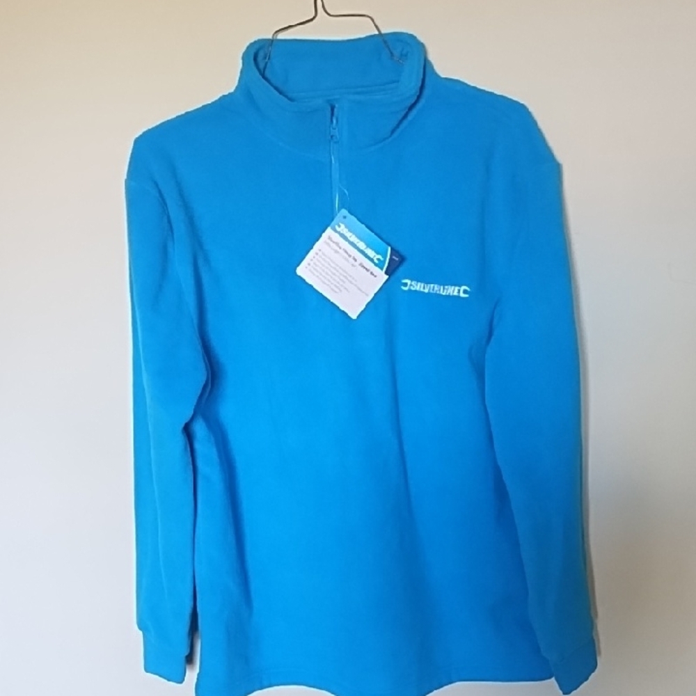 Blue Sweatshirt with Half-Zip